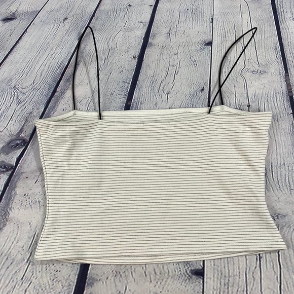 LA Hearts Striped Spaghetti Strap Crop Top Medium - Picture 3 of 6